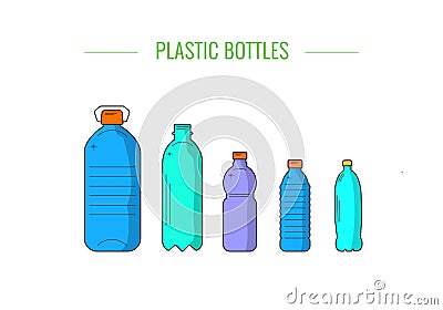 Vector plastic recyclable items. Stock Photo